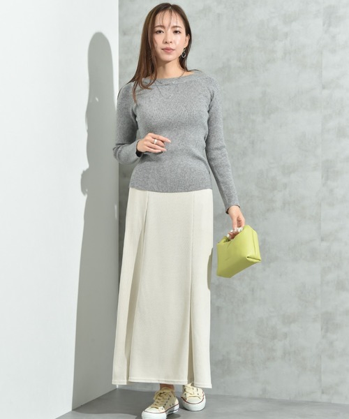 INTERPLANET（インタープラネット）の「リブボートネックオフショルプルオーバー（ニット/セーター・レディース・ブラック/グレー/オフホワイト・FREE）」の15枚目の写真