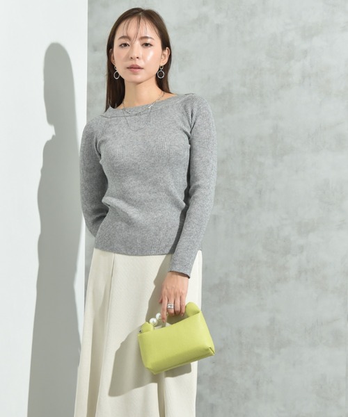 INTERPLANET（インタープラネット）の「リブボートネックオフショルプルオーバー（ニット/セーター・レディース・ブラック/グレー/オフホワイト・FREE）」の16枚目の写真