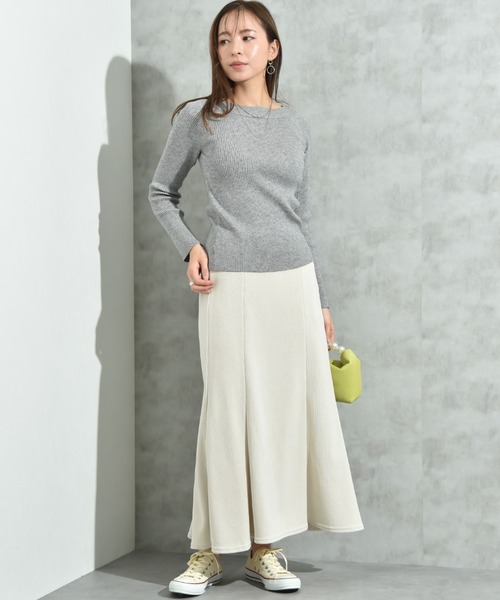 INTERPLANET（インタープラネット）の「リブボートネックオフショルプルオーバー（ニット/セーター・レディース・ブラック/グレー/オフホワイト・FREE）」の17枚目の写真