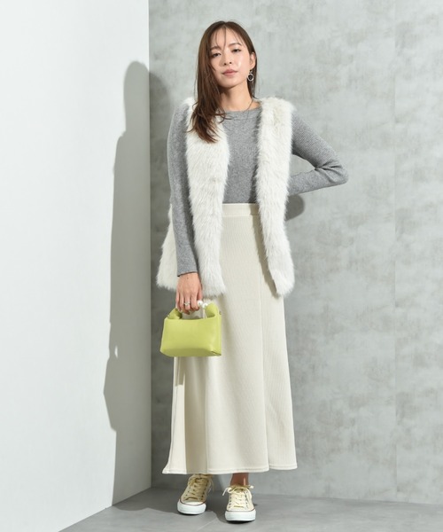 INTERPLANET（インタープラネット）の「リブボートネックオフショルプルオーバー（ニット/セーター・レディース・ブラック/グレー/オフホワイト・FREE）」の18枚目の写真