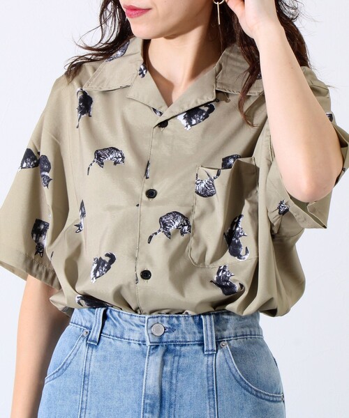 FREDY MAC（フレディーマック）の「【FREDYMAC/フレディマック】動物モチーフ 総柄 半袖オープンカラーシャツ アロハシャツ（シャツ/ブラウス・メンズ・グレー系その他2/ブラウン系その他/グレー系その他/グリーン系その他4・M/L）」の3枚目の写真