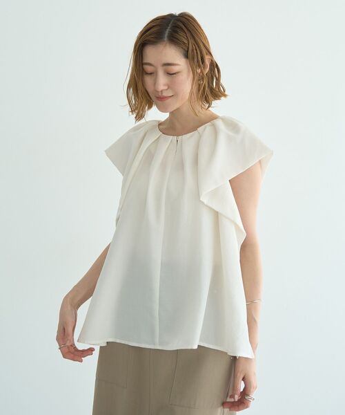 イェッカ ヴェッカ YECCA VECCA フレアブラウス （ストライプ） 1007A24I0002_s_a005.jpg