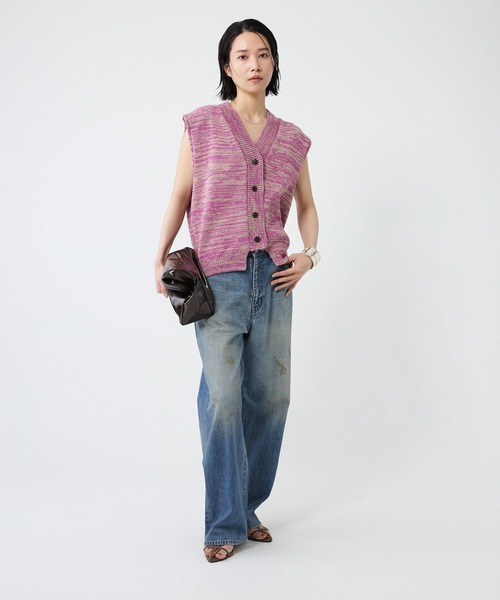 BABYLONE(バビロン)の「ミックスカラーノースリニット(ベスト・レディース・ブラック/ピンク・フリー)」の11枚目の写真