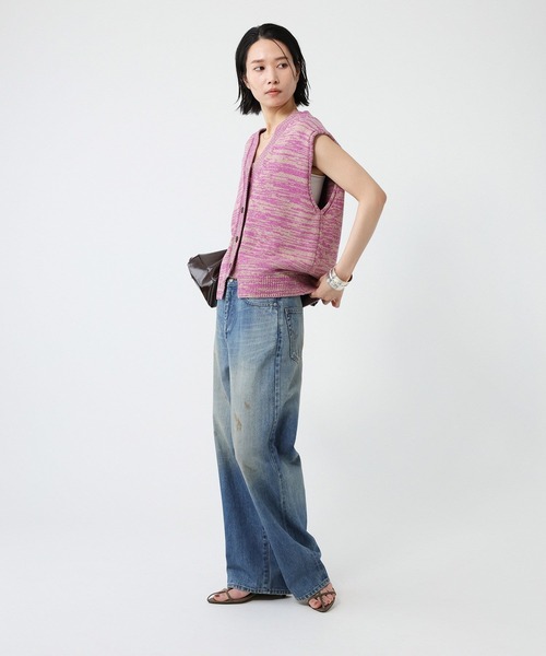 BABYLONE(バビロン)の「ミックスカラーノースリニット(ベスト・レディース・ブラック/ピンク・フリー)」の12枚目の写真