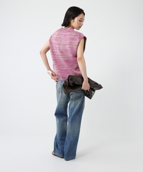 BABYLONE(バビロン)の「ミックスカラーノースリニット(ベスト・レディース・ブラック/ピンク・フリー)」の13枚目の写真