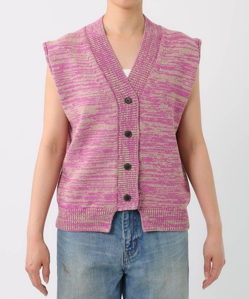 BABYLONE(バビロン)の「ミックスカラーノースリニット(ベスト・レディース・ブラック/ピンク・フリー)」の14枚目の写真