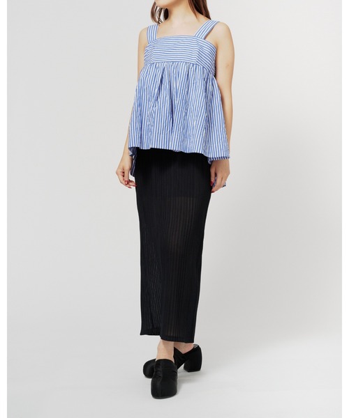 THINGS THAT MATTER（シングス ザット マター）の「PEPLUM CONFORMS LONG DRESS / ペプラムコンフォームドレス（ワンピース・レディース・ブラック/イエロー/ストライプ・1/2）」の3枚目の写真
