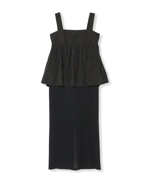 THINGS THAT MATTER（シングス ザット マター）の「PEPLUM CONFORMS LONG DRESS / ペプラムコンフォームドレス（ワンピース・レディース・ブラック/イエロー/ストライプ・1/2）」の9枚目の写真