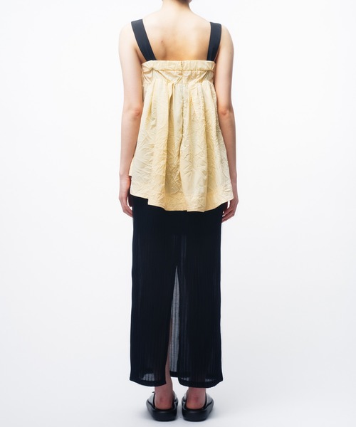 THINGS THAT MATTER（シングス ザット マター）の「PEPLUM CONFORMS LONG DRESS / ペプラムコンフォームドレス（ワンピース・レディース・ブラック/イエロー/ストライプ・1/2）」の4枚目の写真