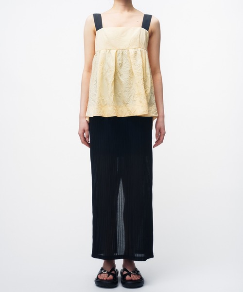 THINGS THAT MATTER（シングス ザット マター）の「PEPLUM CONFORMS LONG DRESS / ペプラムコンフォームドレス（ワンピース・レディース・ブラック/イエロー/ストライプ・1/2）」の22枚目の写真