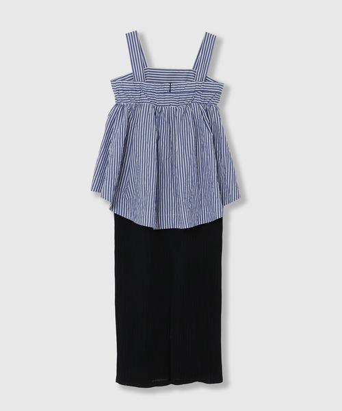 THINGS THAT MATTER(シングス ザット マター)の「PEPLUM CONFORMS LONG DRESS / ペプラムコンフォームドレス(ワンピース・レディース・ブラック/イエロー/ストライプ・1/2)」の16枚目の写真