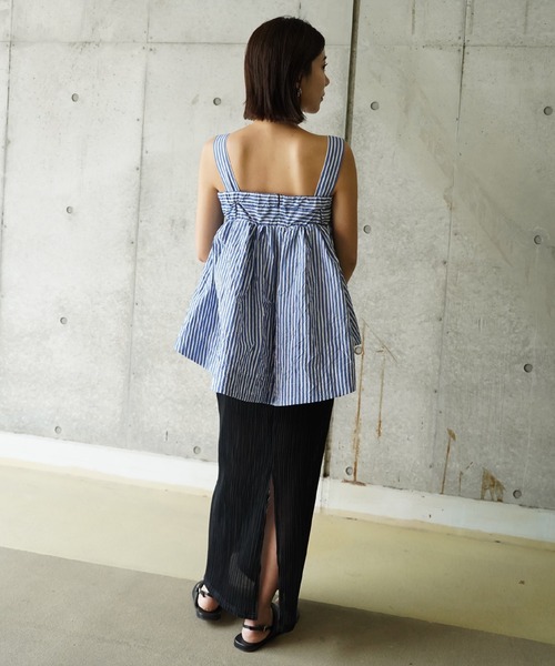 THINGS THAT MATTER(シングス ザット マター)の「PEPLUM CONFORMS LONG DRESS / ペプラムコンフォームドレス(ワンピース・レディース・ブラック/イエロー/ストライプ・1/2)」の20枚目の写真