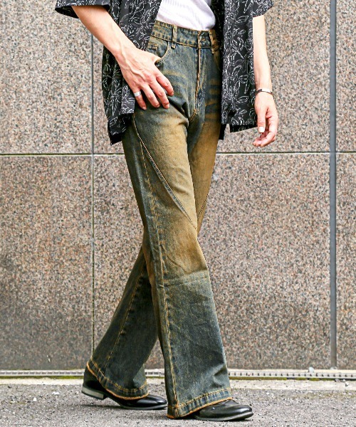 LUXSTYLE(ラグスタイル)の「ヴィンテージライクデニムパンツ(デニムパンツ・メンズ・インディゴブルー・L/M)」の2枚目の写真
