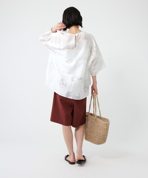 BABYLONE（バビロン）の「リネンストレッチショートパンツ（その他パンツ・レディース・ブラック/ボルドー・38inch/36inch）」の12枚目の写真