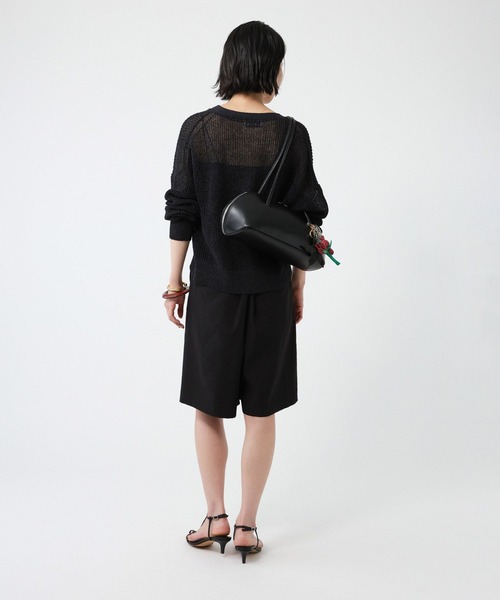 BABYLONE（バビロン）の「リネンストレッチショートパンツ（その他パンツ・レディース・ブラック/ボルドー・38inch/36inch）」の6枚目の写真