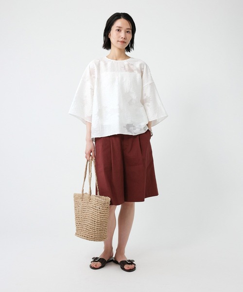 BABYLONE（バビロン）の「リネンストレッチショートパンツ（その他パンツ・レディース・ブラック/ボルドー・38inch/36inch）」の9枚目の写真