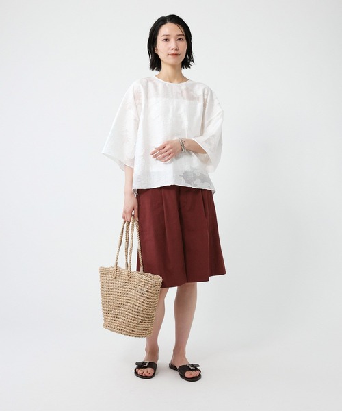 BABYLONE（バビロン）の「リネンストレッチショートパンツ（その他パンツ・レディース・ブラック/ボルドー・38inch/36inch）」の10枚目の写真