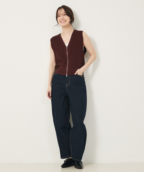 abahouse mavie（アバハウスマヴィ）の「【セットアップ対応】ジップニットベスト（ベスト・レディース・ブラック/ブラウン・フリー）」の4枚目の写真