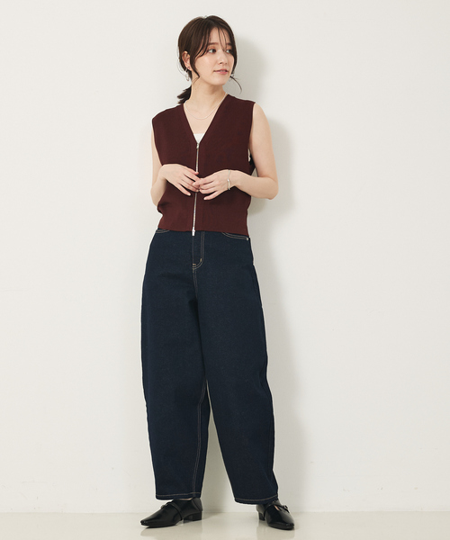 abahouse mavie（アバハウスマヴィ）の「【セットアップ対応】ジップニットベスト（ベスト・レディース・ブラック/ブラウン・フリー）」の5枚目の写真