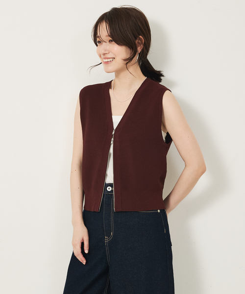 abahouse mavie（アバハウスマヴィ）の「【セットアップ対応】ジップニットベスト（ベスト・レディース・ブラック/ブラウン・フリー）」の7枚目の写真