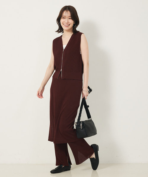 abahouse mavie（アバハウスマヴィ）の「【セットアップ対応】ジップニットベスト（ベスト・レディース・ブラック/ブラウン・フリー）」の9枚目の写真