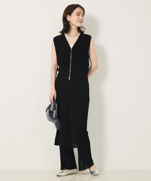 abahouse mavie（アバハウスマヴィ）の「【セットアップ対応】ジップニットベスト（ベスト・レディース・ブラック/ブラウン・フリー）」の13枚目の写真