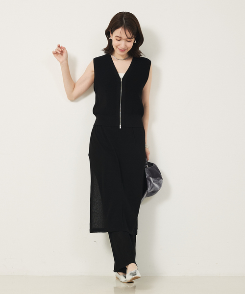 abahouse mavie（アバハウスマヴィ）の「【セットアップ対応】ジップニットベスト（ベスト・レディース・ブラック/ブラウン・フリー）」の14枚目の写真