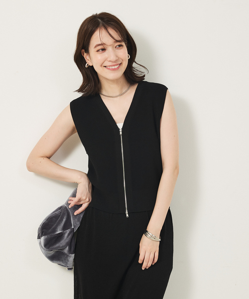 abahouse mavie（アバハウスマヴィ）の「【セットアップ対応】ジップニットベスト（ベスト・レディース・ブラック/ブラウン・フリー）」の17枚目の写真