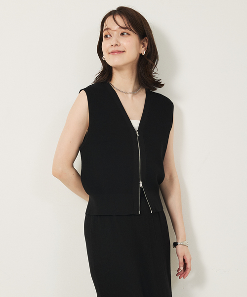 abahouse mavie（アバハウスマヴィ）の「【セットアップ対応】ジップニットベスト（ベスト・レディース・ブラック/ブラウン・フリー）」の18枚目の写真