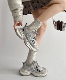 SANSeLF（サンセルフ）の「【SANSeLF】 ボリュームテックスニーカー メッシュレイヤード レースアップ sas25a007（スニーカー）」