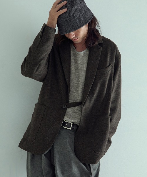 EGO TRIPPING(エゴトリッピング)の「mj10948-LOUNGECUT JACKET テーラードジャケット(テーラードジャケット・メンズ・ホワイト×ブラック/ブラウン系その他/チャコールグレー×ブラック・46/48)」の3枚目の写真