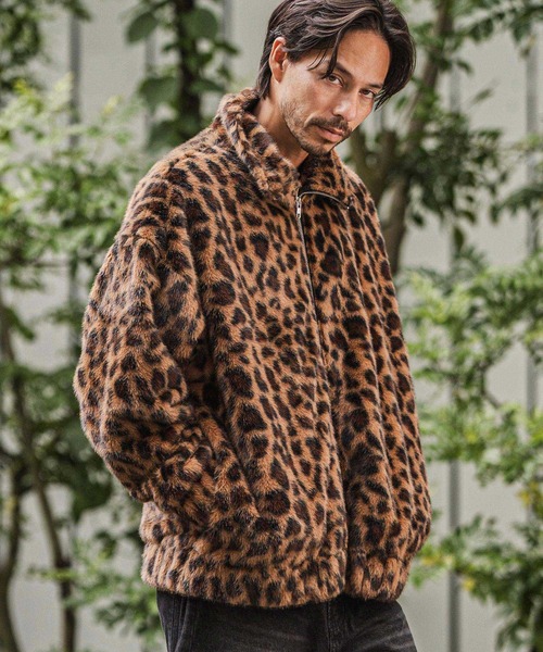 CAMBIO(JrI)mj10919-Oversized Leopard Fleece Jacket t[XWPbg(̑AE^[)