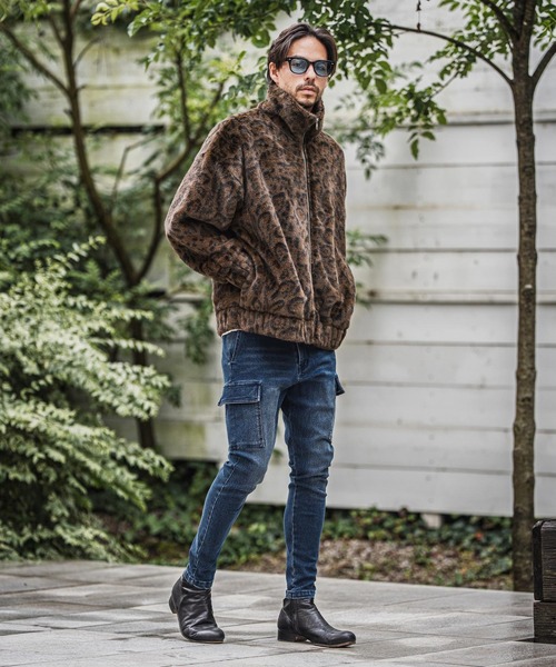CAMBIO(カンビオ)の「mj10919-Oversized Leopard Fleece Jacket フリースジャケット(その他アウター・メンズ・グレー/ライトブラウン/ブラウン・S/M/L)」の22枚目の写真