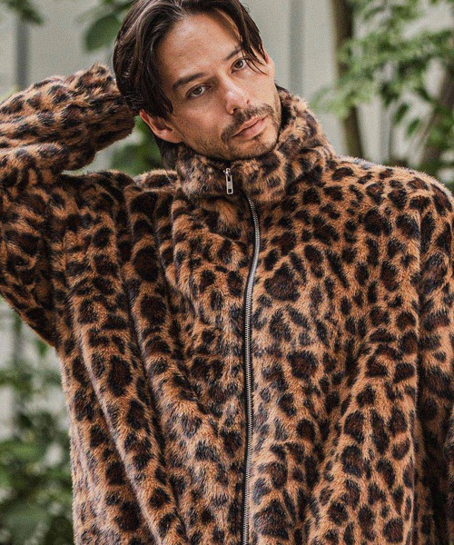 CAMBIO(カンビオ)の「mj10919-Oversized Leopard Fleece Jacket フリースジャケット(その他アウター・メンズ・グレー/ライトブラウン/ブラウン・S/M/L)」の21枚目の写真