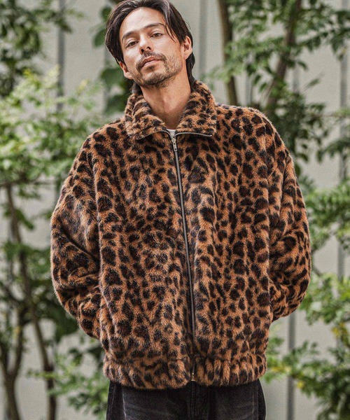 CAMBIO(カンビオ)の「mj10919-Oversized Leopard Fleece Jacket フリースジャケット(その他アウター・メンズ・グレー/ライトブラウン/ブラウン・S/M/L)」の20枚目の写真