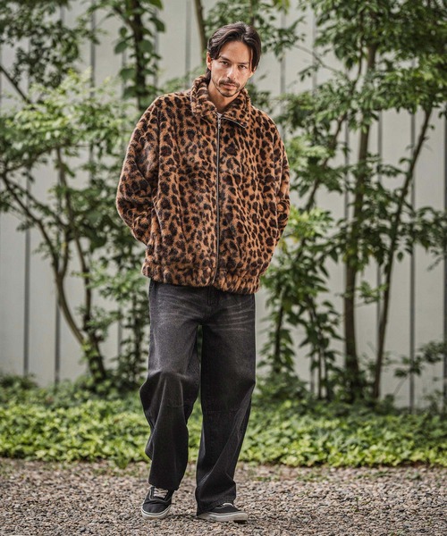 CAMBIO(カンビオ)の「mj10919-Oversized Leopard Fleece Jacket フリースジャケット(その他アウター・メンズ・グレー/ライトブラウン/ブラウン・S/M/L)」の18枚目の写真