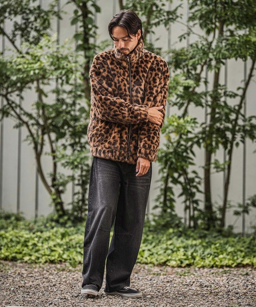 CAMBIO(カンビオ)の「mj10919-Oversized Leopard Fleece Jacket フリースジャケット(その他アウター・メンズ・グレー/ライトブラウン/ブラウン・S/M/L)」の17枚目の写真