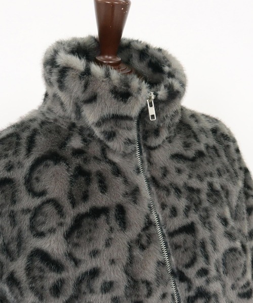 CAMBIO(カンビオ)の「mj10919-Oversized Leopard Fleece Jacket フリースジャケット(その他アウター・メンズ・グレー/ライトブラウン/ブラウン・S/M/L)」の9枚目の写真