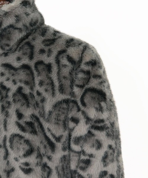 CAMBIO(カンビオ)の「mj10919-Oversized Leopard Fleece Jacket フリースジャケット(その他アウター・メンズ・グレー/ライトブラウン/ブラウン・S/M/L)」の8枚目の写真