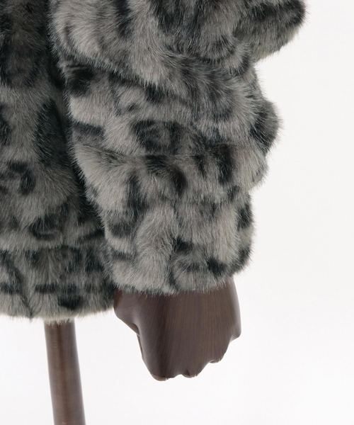 CAMBIO(カンビオ)の「mj10919-Oversized Leopard Fleece Jacket フリースジャケット(その他アウター・メンズ・グレー/ライトブラウン/ブラウン・S/M/L)」の7枚目の写真