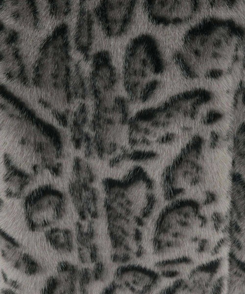 CAMBIO(カンビオ)の「mj10919-Oversized Leopard Fleece Jacket フリースジャケット(その他アウター・メンズ・グレー/ライトブラウン/ブラウン・S/M/L)」の4枚目の写真