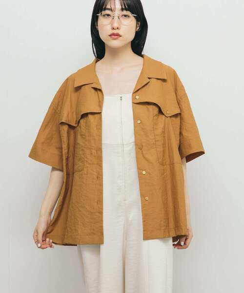 KBF（ケイビーエフ）の「ポケットデザインルーズシャツ（シャツ/ブラウス・レディース・アイボリー/ブラウン系その他/ネイビー・ONE）」の2枚目の写真