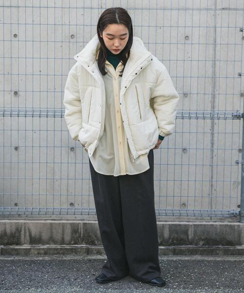 SENSE OF PLACE by URBAN RESEARCH（センスオブプレイスバイアーバンリサーチ）の「『2WAY仕様/撥水』『UR TECH』モンスターブルゾン（ダウンジャケット/コート・レディース・ベージュ/アイボリー/ブラック/ブラック系その他・ONE）」の7枚目の写真