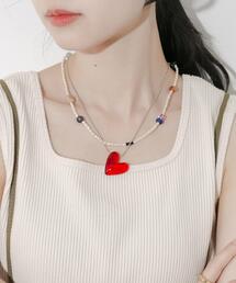 SMELLY | ハートモチーフパールビーズ2セットネックレス(ネックレス)