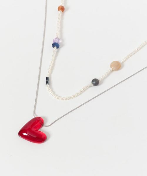 SMELLY（スメリー）の「ハートモチーフパールビーズ2セットネックレス（ネックレス・レディース・シルバー系その他・-）」の5枚目の写真