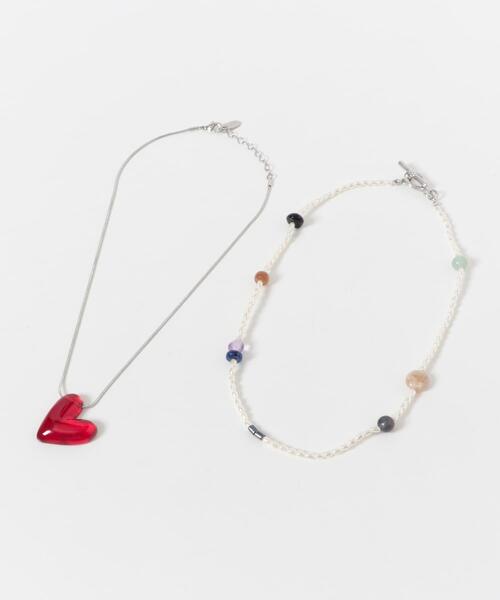 SMELLY（スメリー）の「ハートモチーフパールビーズ2セットネックレス（ネックレス・レディース・シルバー系その他・-）」の6枚目の写真