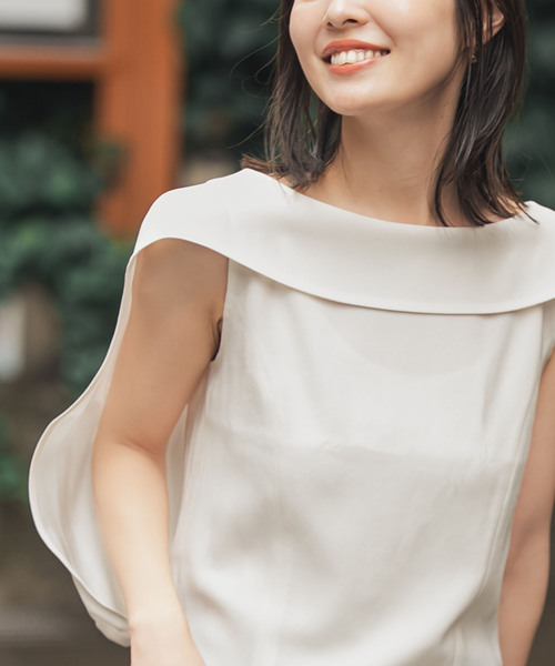 Noble（ノーブル）の「《WEB限定追加》【洗える】バルーンケープブラウス（シャツ/ブラウス・レディース・ブラック/ホワイト・FREE）」の3枚目の写真