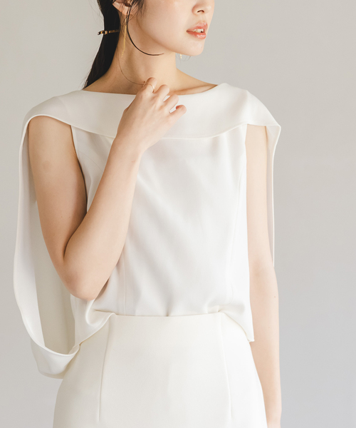 Noble（ノーブル）の「《WEB限定追加》【洗える】バルーンケープブラウス（シャツ/ブラウス・レディース・ブラック/ホワイト・FREE）」の6枚目の写真