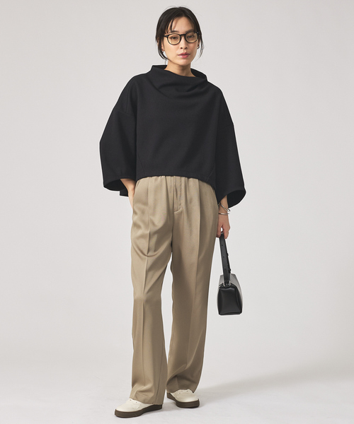 qualite（カリテ）の「ブークレーボトルネックカットソー/秋服/冬服/オフィスカジュアル（Tシャツ/カットソー・レディース・アイボリー/ブラック/グレイッシュベージュ・フリー）」の6枚目の写真