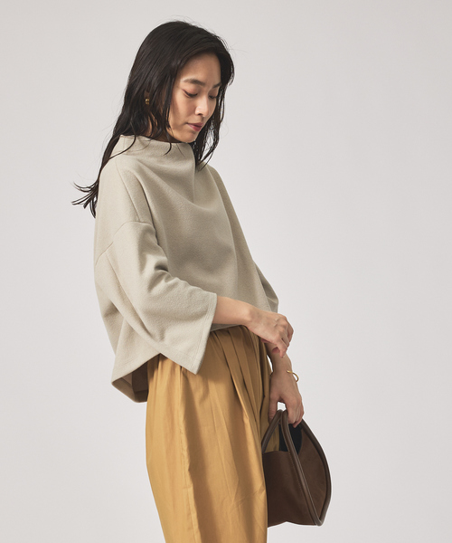 qualite（カリテ）の「ブークレーボトルネックカットソー/秋服/冬服/オフィスカジュアル（Tシャツ/カットソー・レディース・アイボリー/ブラック/グレイッシュベージュ・フリー）」の12枚目の写真